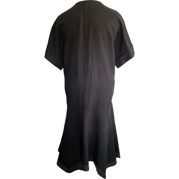 Zara Woman's Dress Size‎ 2X Black V-Neck Short Sleeve Asymmetrical Hem - Picture 2 of 9